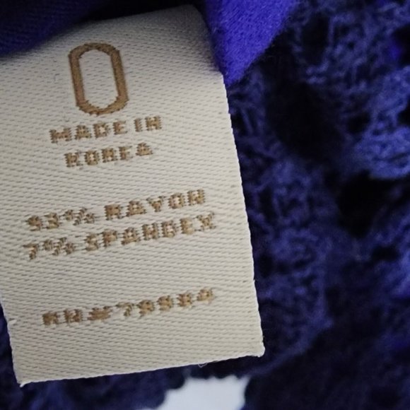 CHICOS Solid All Blue Layered Knit Long Sleeve Top Size 0 Womens S Small/4 - Picture 6 of 7